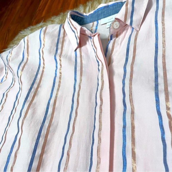 J. Jill metallic stripe Easy Everyday button down - Picture 8 of 8